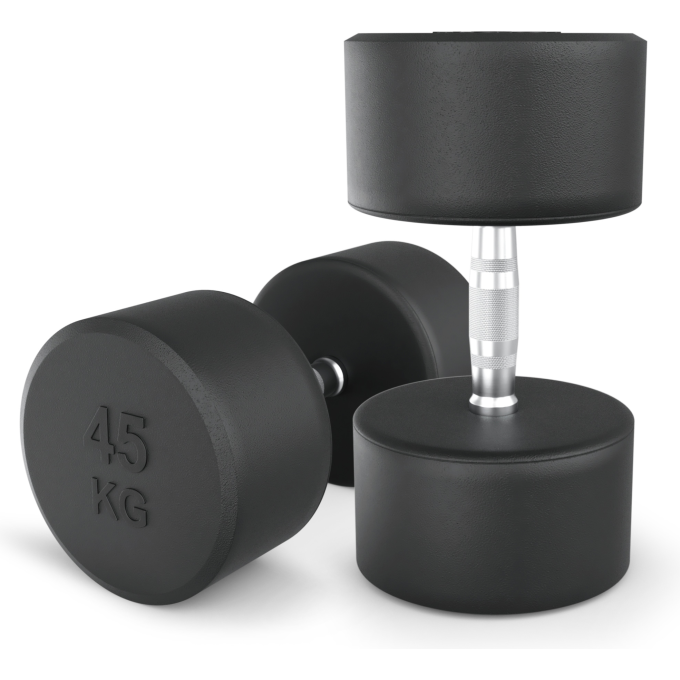 Гантель круглая UNIX FIT PRO обрезиненная 45 кг, 2 шт. DBRND45PBKx2